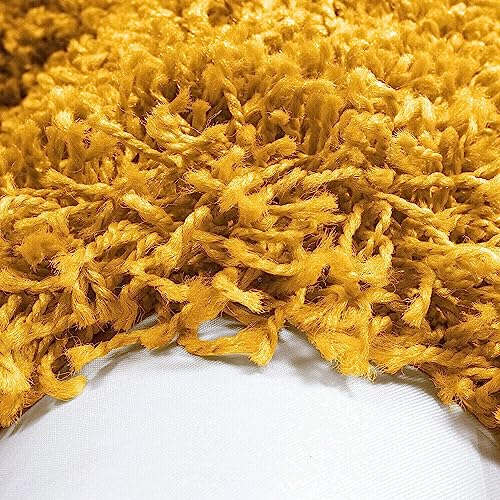 Image of Plain Rugs and Carpet and Carpets for Hall and Drawing Room 6x6 Round Mustard Color