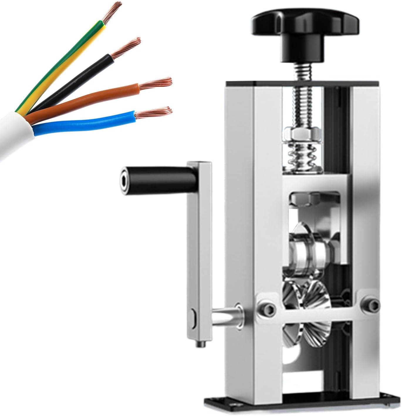 Wire Stripper Machine - Scrap Wire Stripping Machine Manual/Electric | Portable Hand Crank Scrap Copper Cable Peeler for 1-25mm Multi-core