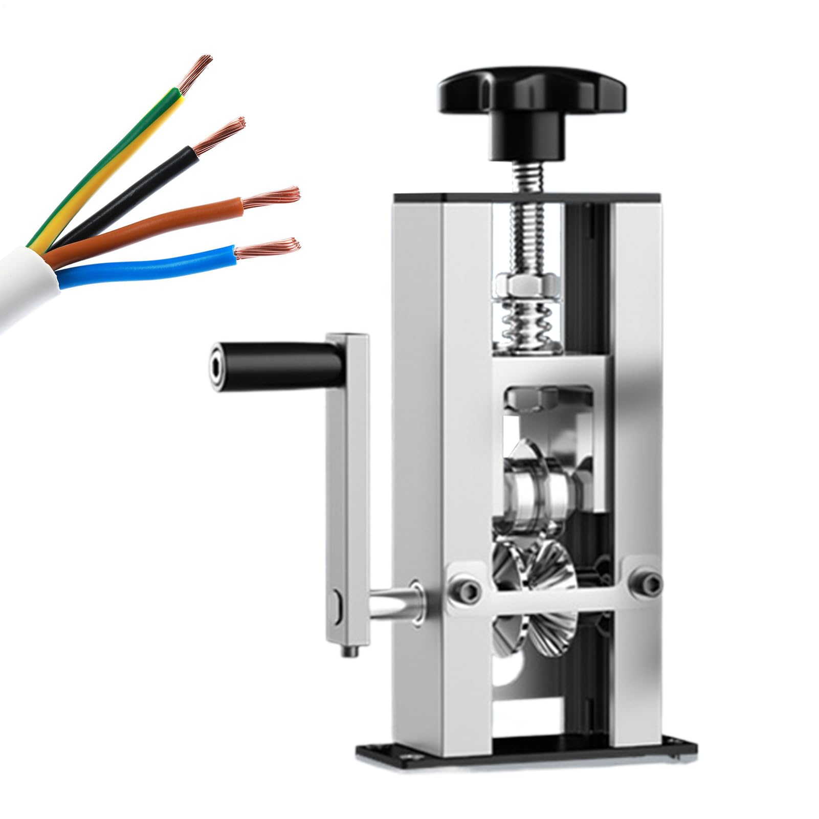Wire Stripper Machine - Scrap Wire Stripping Machine Manual/Electric | Portable Hand Crank Scrap Copper Cable Peeler for 1-25mm Multi-core