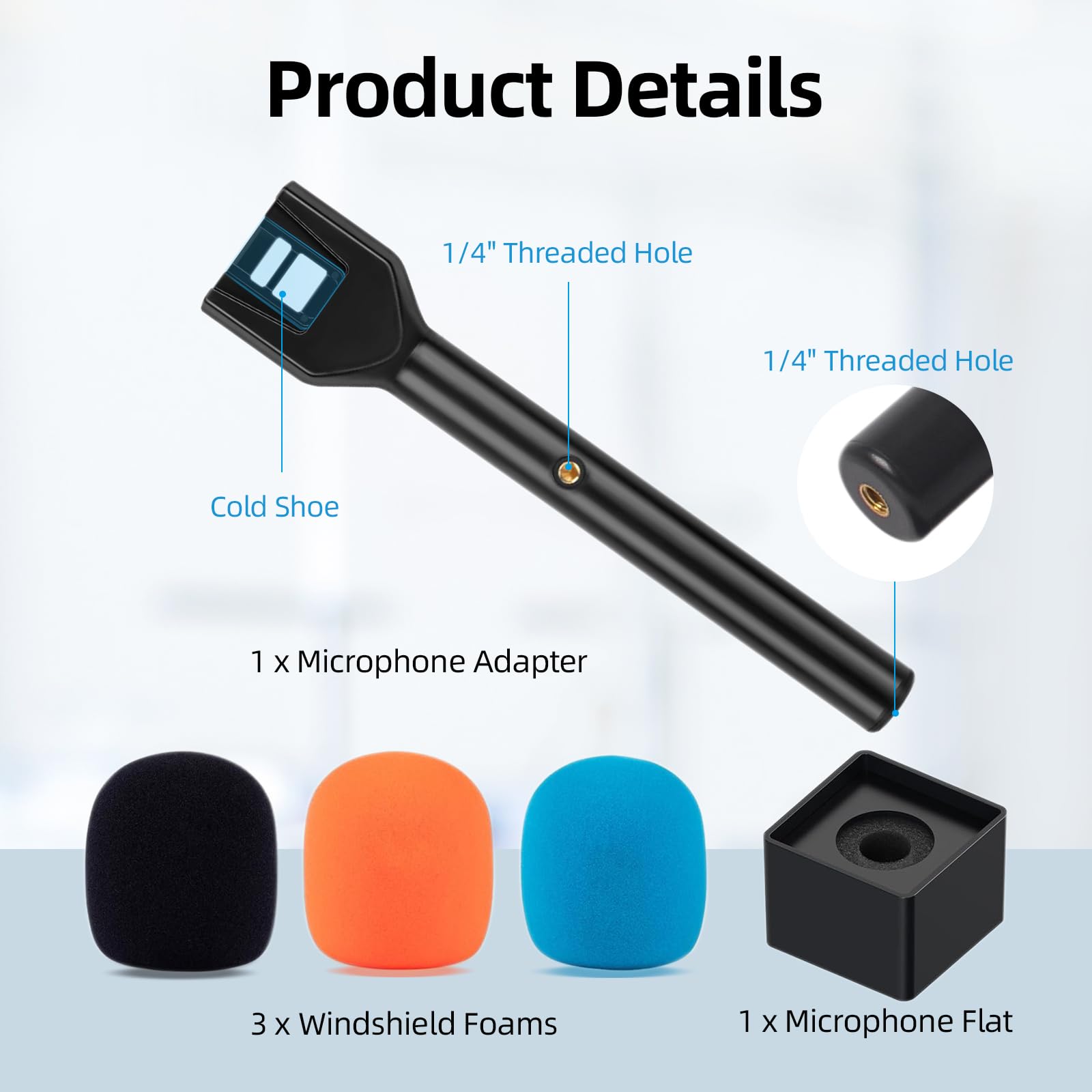 CaTeFo for DJI Mic Handle DJI Mic Mini Rode Wireless Go Microphone Stand Handheld Interview Go Grip with 1/4