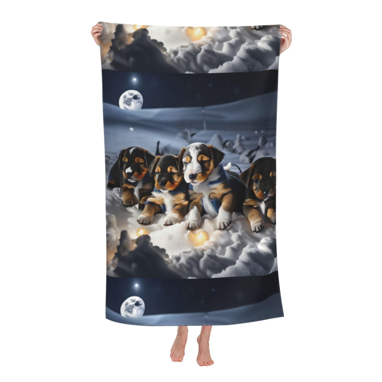 Cbaaghh Husky Puppies Dogs Print Adult Beach Towels,Beach & Pool Towel,Beach Towels,Towels For Camping