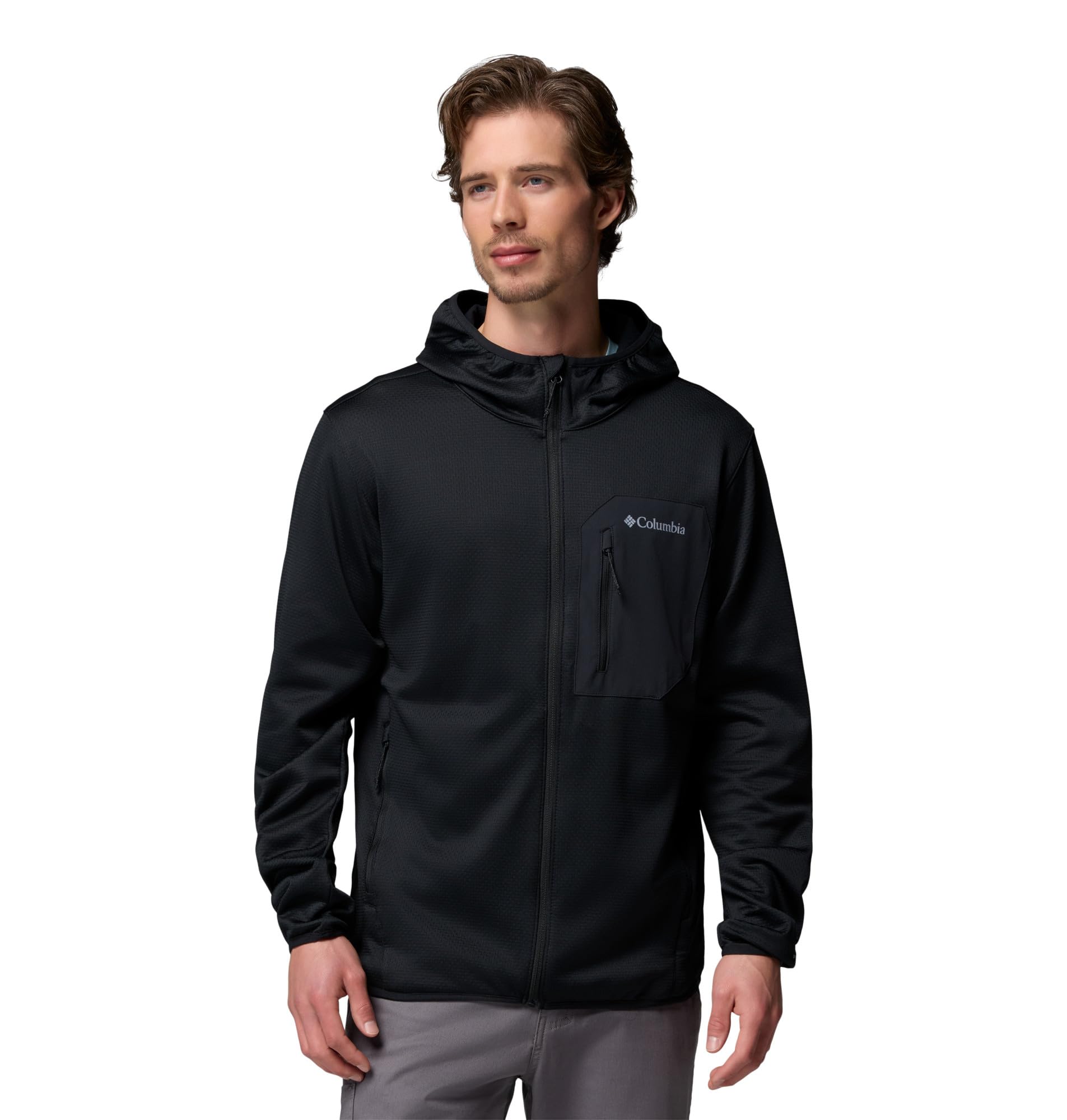 Columbia Men' Black Tall Heights™ Hdd Grid Fleece Full Zip in Size S, Sports Direct