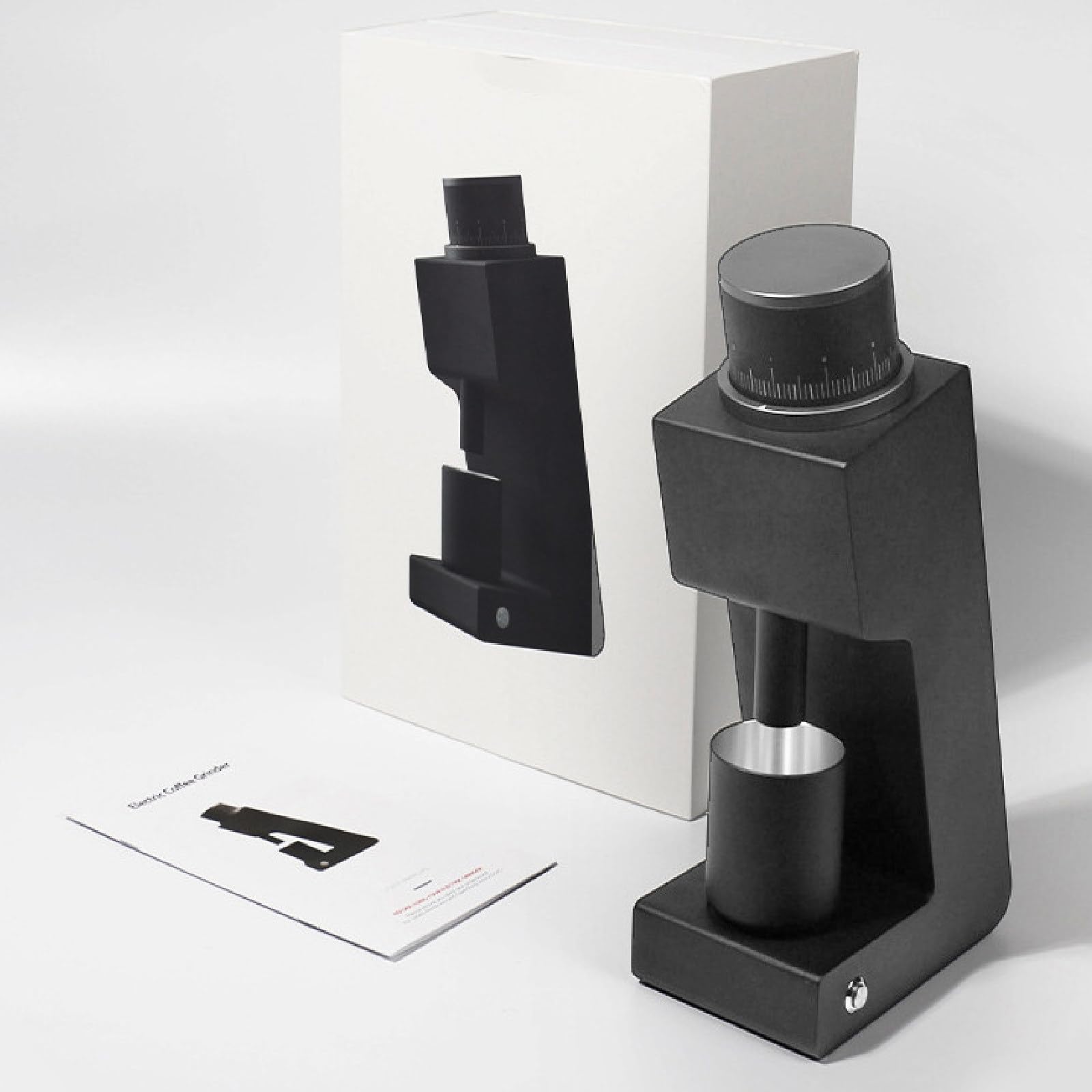 SENJINGHUA Single Dose Coffee Grinder - 38mm Cone Burr, Black or White, 76.5° Tilt Body Low Retention, Infinite Speed Adjustable Electric Coffee Grinder, Espresso Grinder,Black