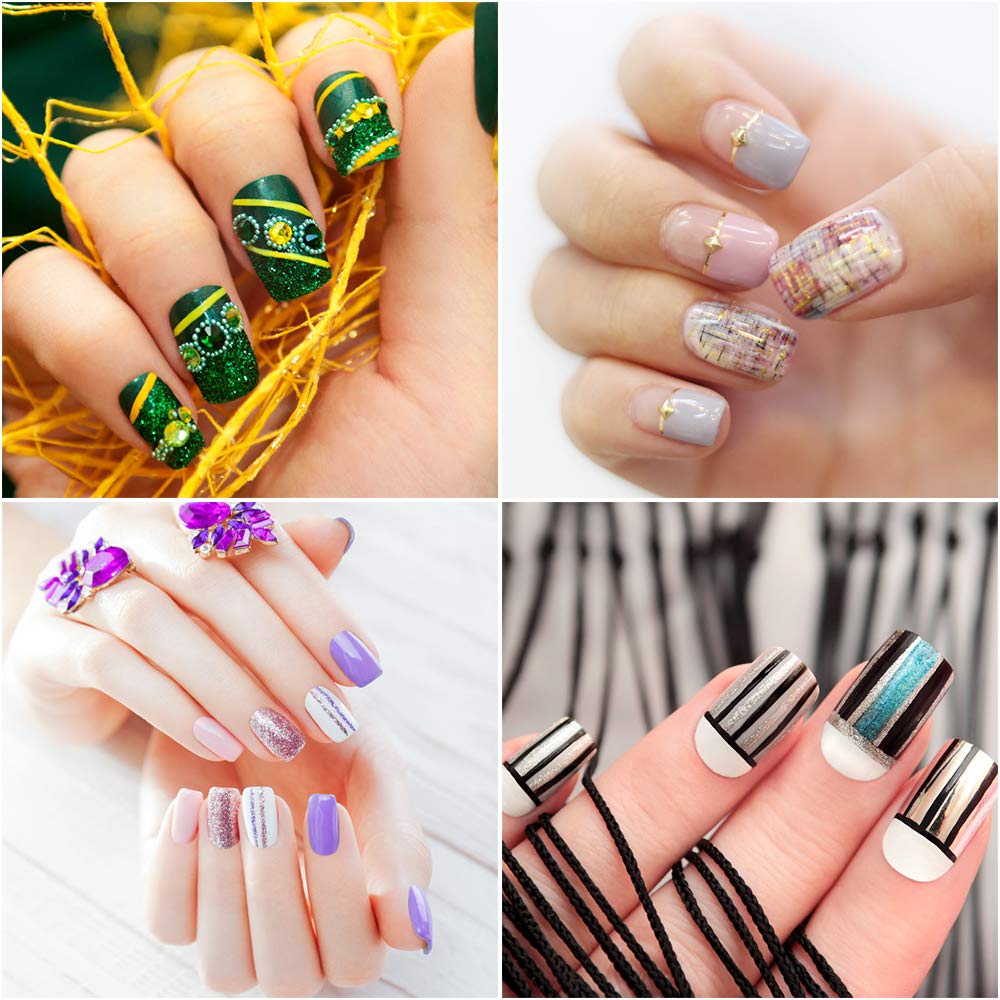 Dadabig 60PCS Nail Art Décoration Stripes Nail Sticker Autocollant Fil Striping Tape Bande Manucure Rouleau à Ongles Ruban Bandes Autocollant Ongle Tips pour Femme Filles Décoration