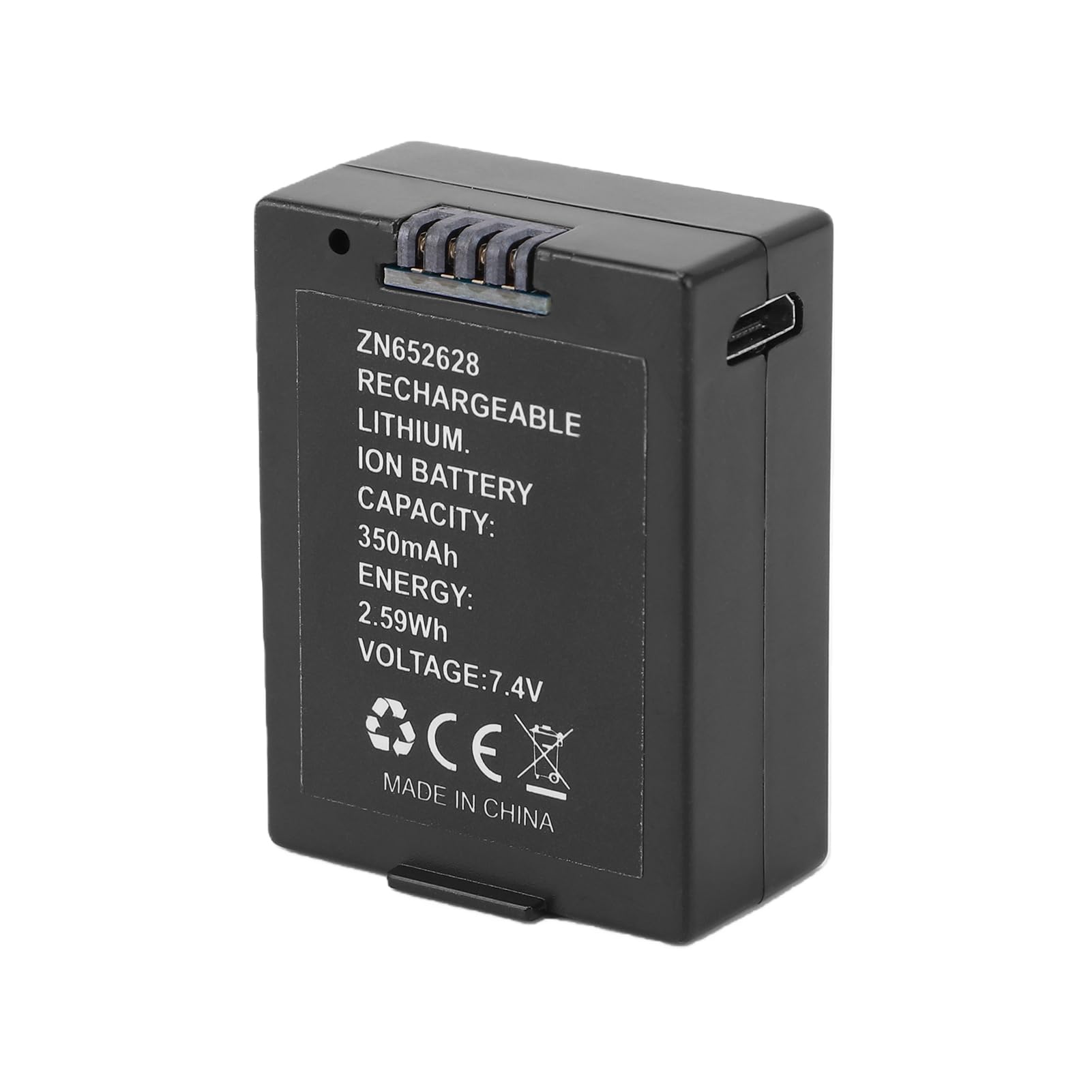 Cryfokt Batterie d'hélicoptère RC, 7,4 V 350 MAh, Batterie d'hélicoptère Rechargeable de 13 à 15 Minutes de Temps de Vol, de Remplacement 'hélicoptère Légère avec Protection Contre Les Surcharges