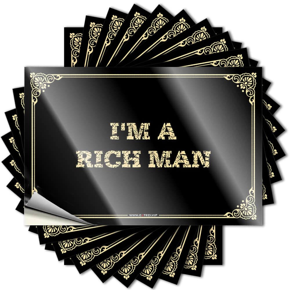 Tattoos Bathroom Stuff | Affirmation Door I'm A Rich Man for Gamer(12X18CM)