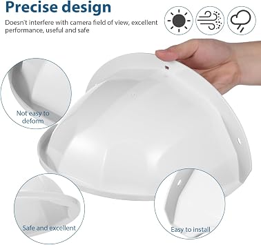 HOMSFOU White Outdoor Camera Protector Cover 11.41X8.07X5.90 Inches | Security Camera Rain Shield Weather Resistant Housing with Large Viewing Window