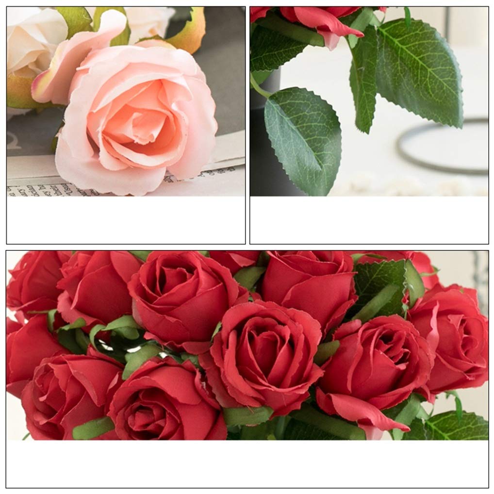 Amazon｜造花 花束 ローズ バラ 薔薇 12本 本物そっくり インテリア