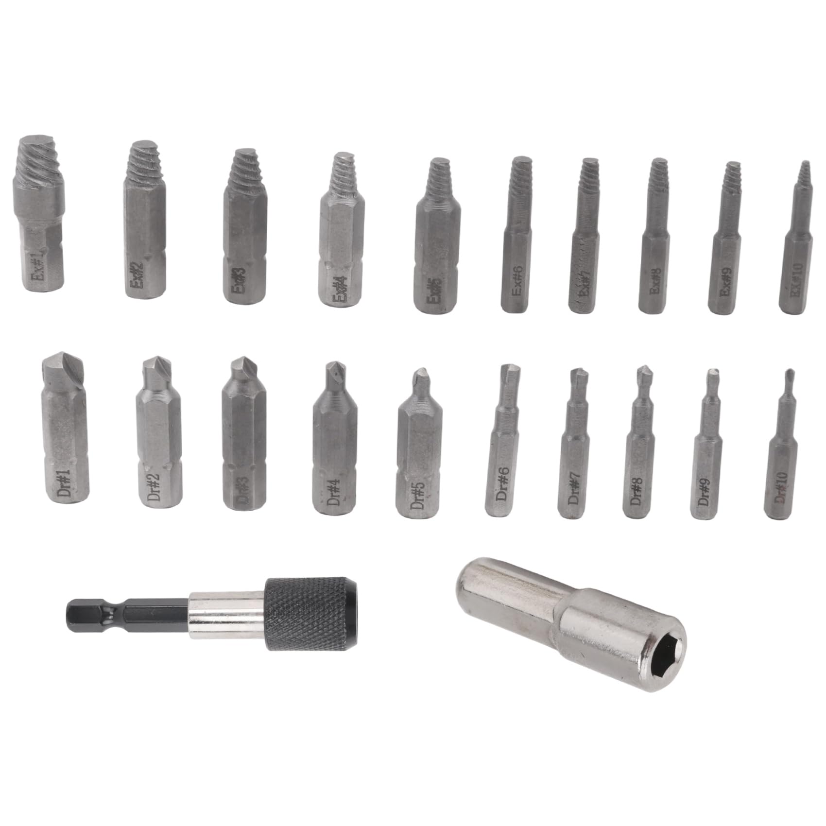 qimoi Damaged Extractor Set,22 PCS Stripped Extractor Kit, HSS Broken Remover Set with Bit & Socket Adapter