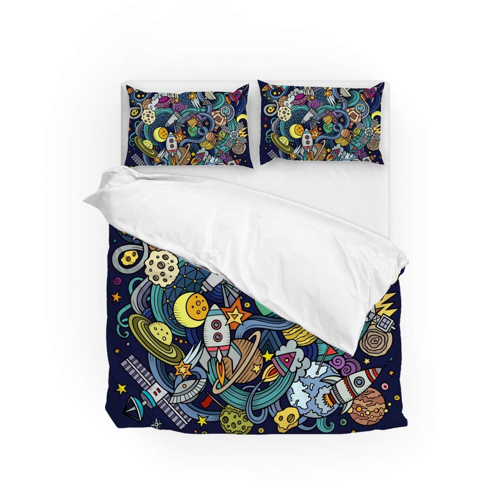 Housse de couette espace douce CHEHONG pour lit ado et adulte