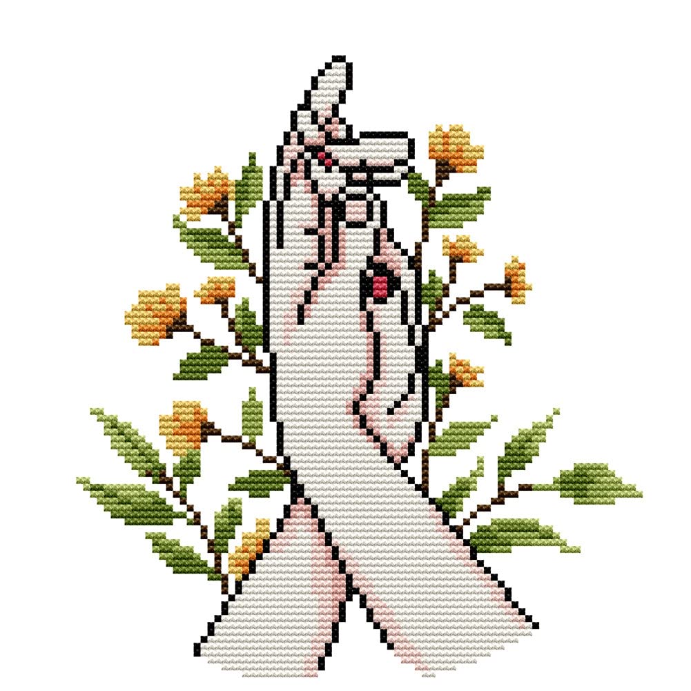 Awesocrafts Fingers Cross Stitch Stamped Kits Cross One's Easy Patterns Cross Stitching Embroidery Needlework Kit Supplies (Fingers)