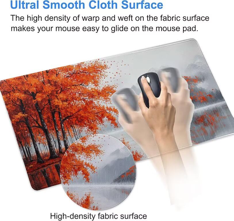 Tapis de souris XXL bords cousus imperméable pour précision PC - 6