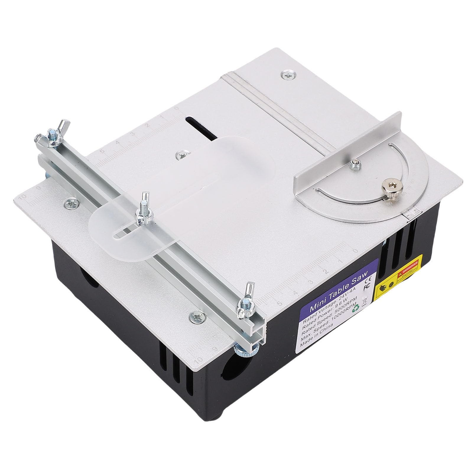 Jeffergarden Przenośna Piła Stołowa 96W, Mini Piła Stołowa z 4 Ostrzami Regulowana głębokość Cięcia 0-15mm, do Rękodzieła z Drewna Akrylowego PCB (wtyczka UE)