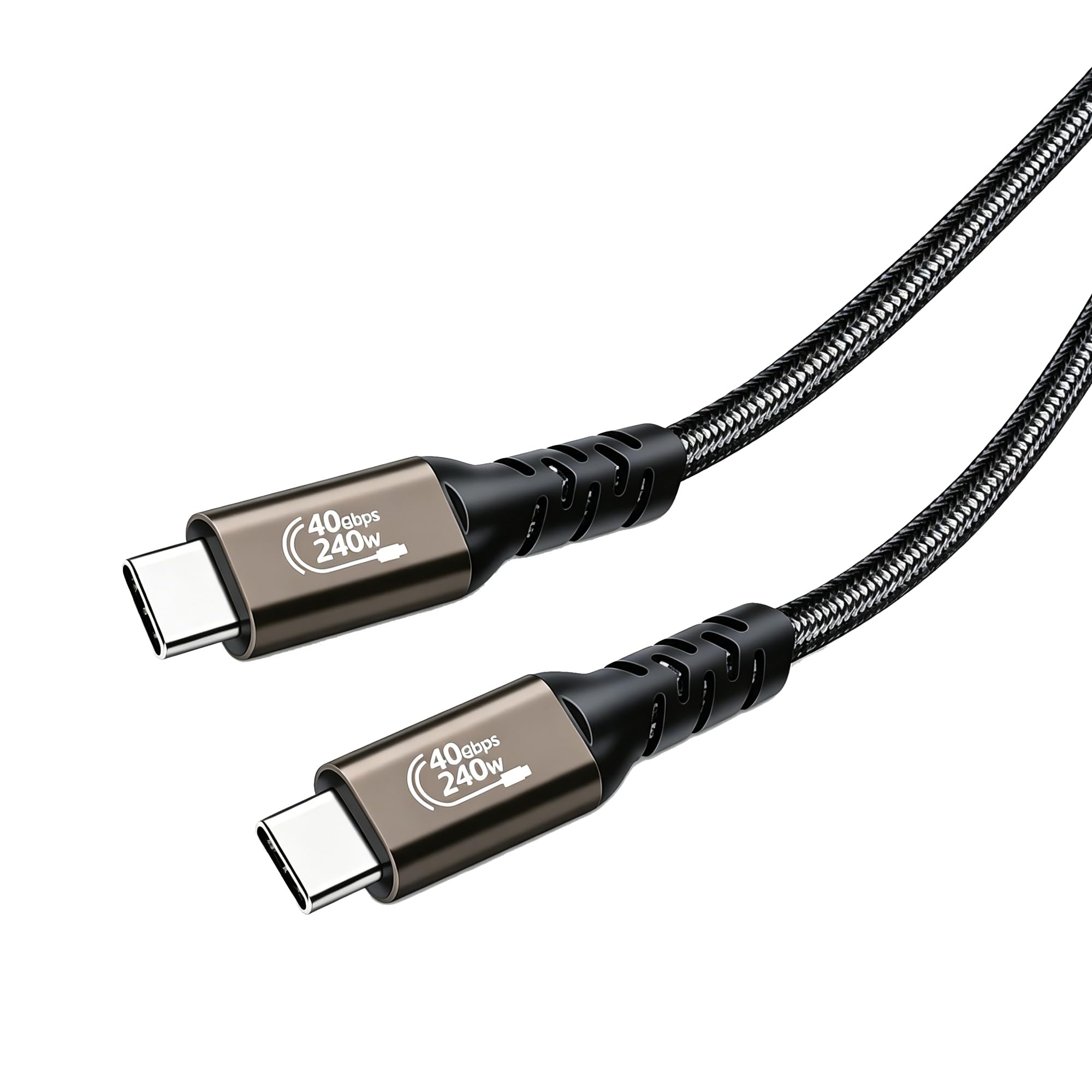 Thunderbolt 4 ケーブル 0.2m USB4対応 Popolier [USB-IF認証 / 240W出力 / 40Gbps高速データ転送 / 8K@60Hz 映像出力 ] サンダーボルト 4ケーブル 高耐久ナイロン編み 下位互換 スマートフォン、タブレット、ノートパソコンのタイプｃ機種に対応