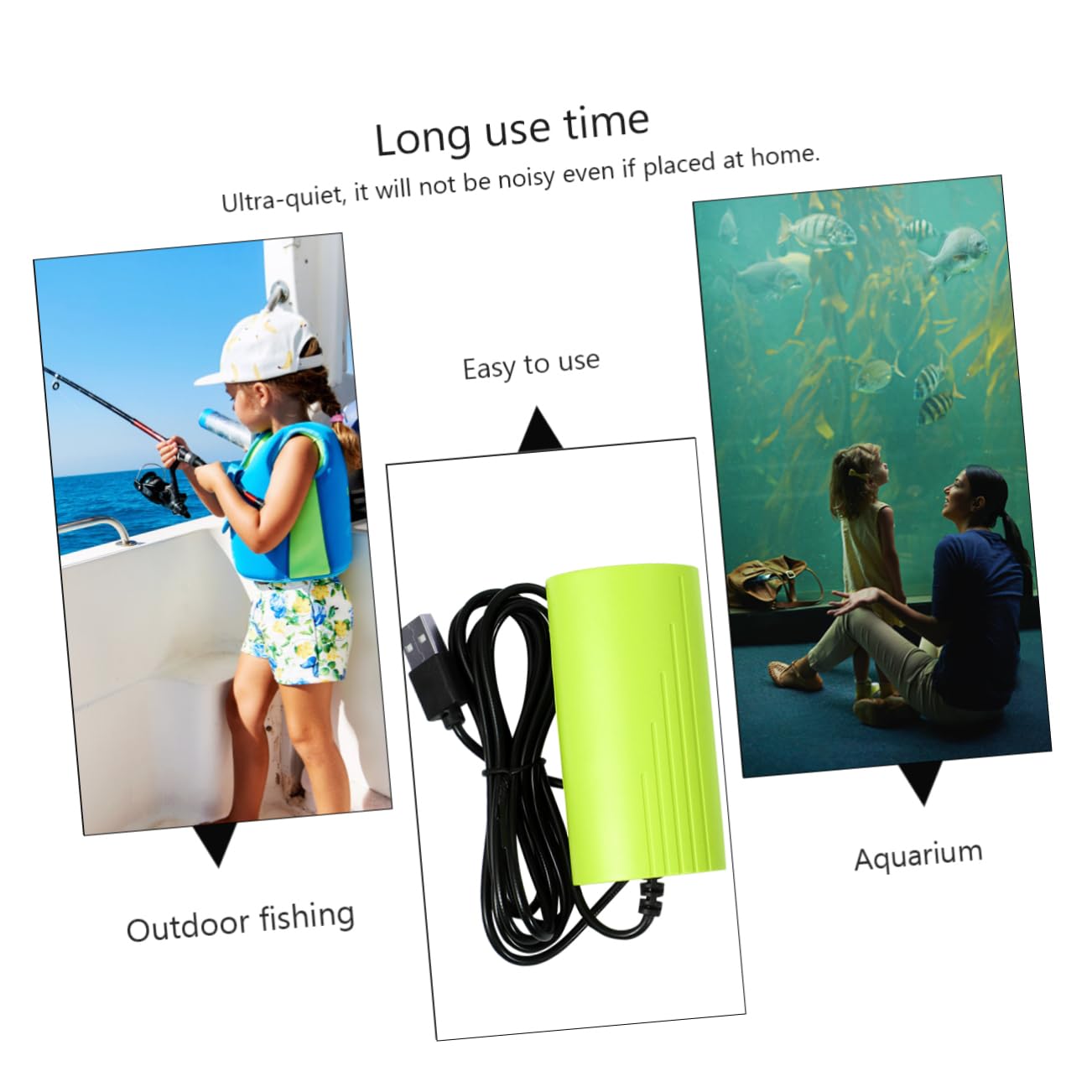 Happyyami 3piezas Mini Bomba De USB para Acuarios Silenciosa y Energéticamente para Peceras y Actividades De Pesca Al Aire