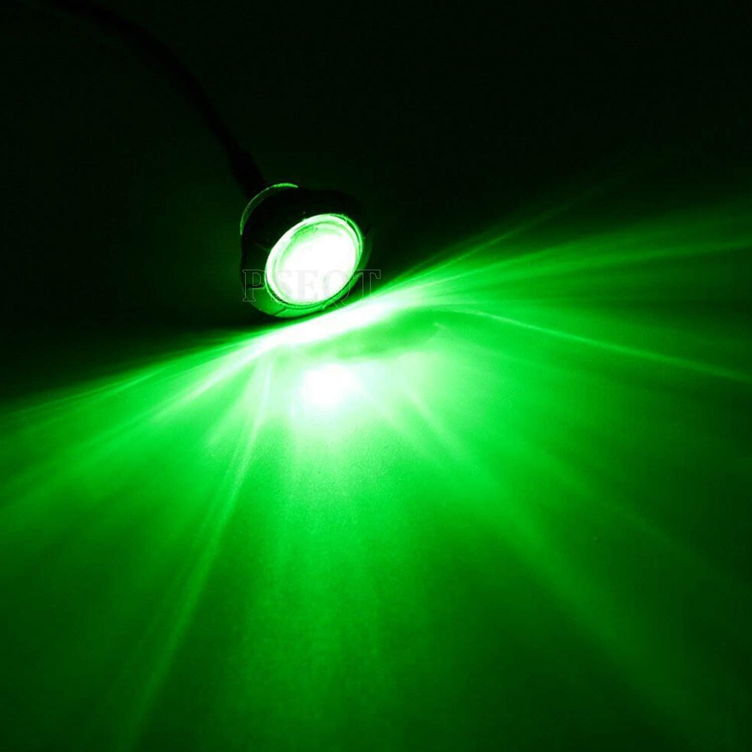 PSEQT 3 LED Round Boat Interior Deck Transom Courtesy Utility Light Marine Step Cockpit Lighting Waterproof for Fishing Pontoon Kayak Yacht Sailboat (Green, 10Pcs)…
