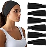 Headbands for Women - 6 Pack Wide Elastic Hair Bands | Stretchy Sweatbands Hair Bands | Soft Sports Thin Head Bands | Non-Slip Accessories Bands for Fashion, Washing Face, Workouts, Yoga, Daily Use