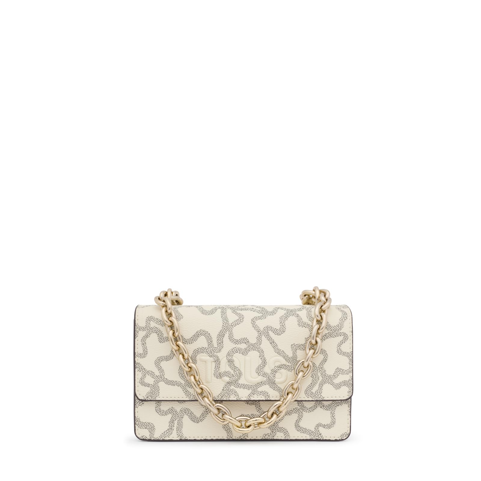 TOUS Women's Bandolera S. Solapa KAOS Icon Beige-Mult Crossbody Bag, pequeño