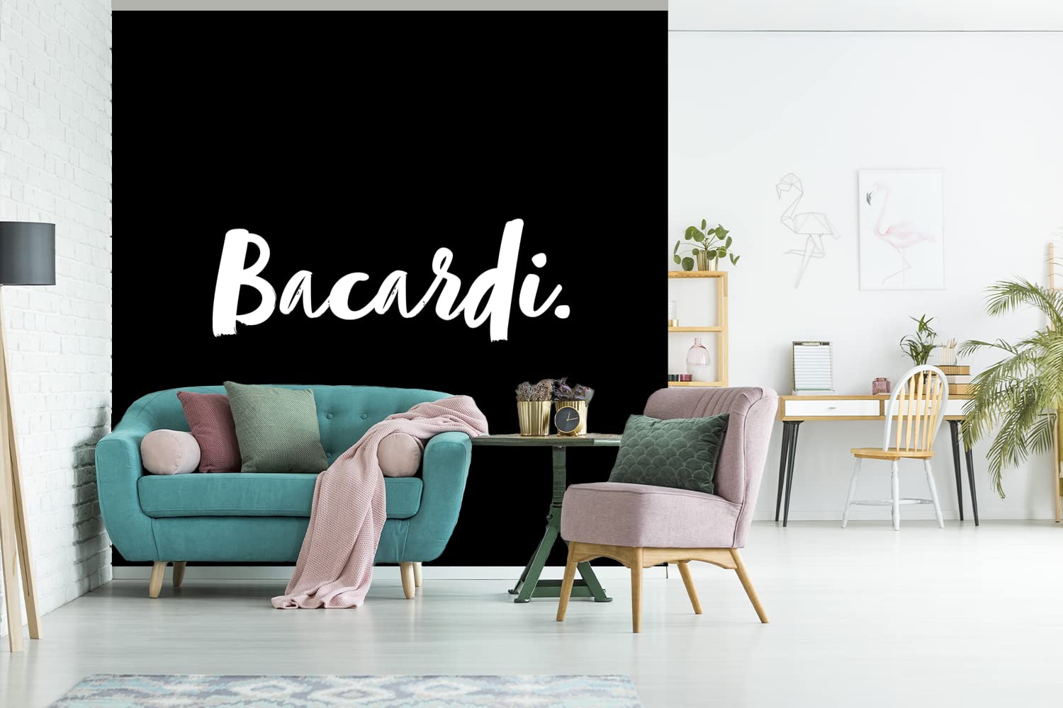 Selbstklebend Tapete Wandpapier Wandaufkleber Fototapete Tapeten Wanddeko 300x300 cm Cocktail - Bacardi - Text - Alkohol - Zitate