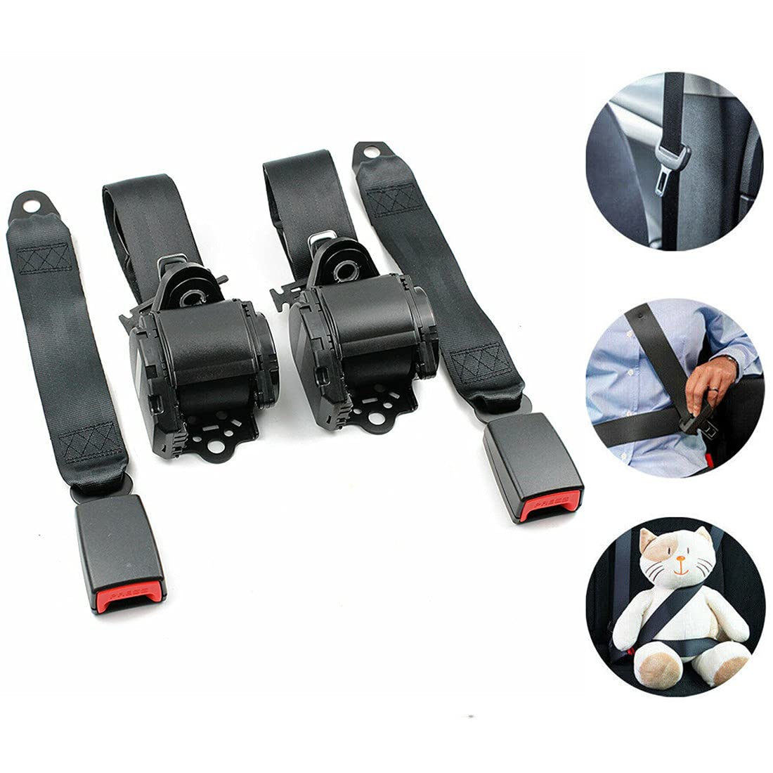 Buy Ecrivez Universal 3 Point Seat Lap Belts Kit,Retractable safety