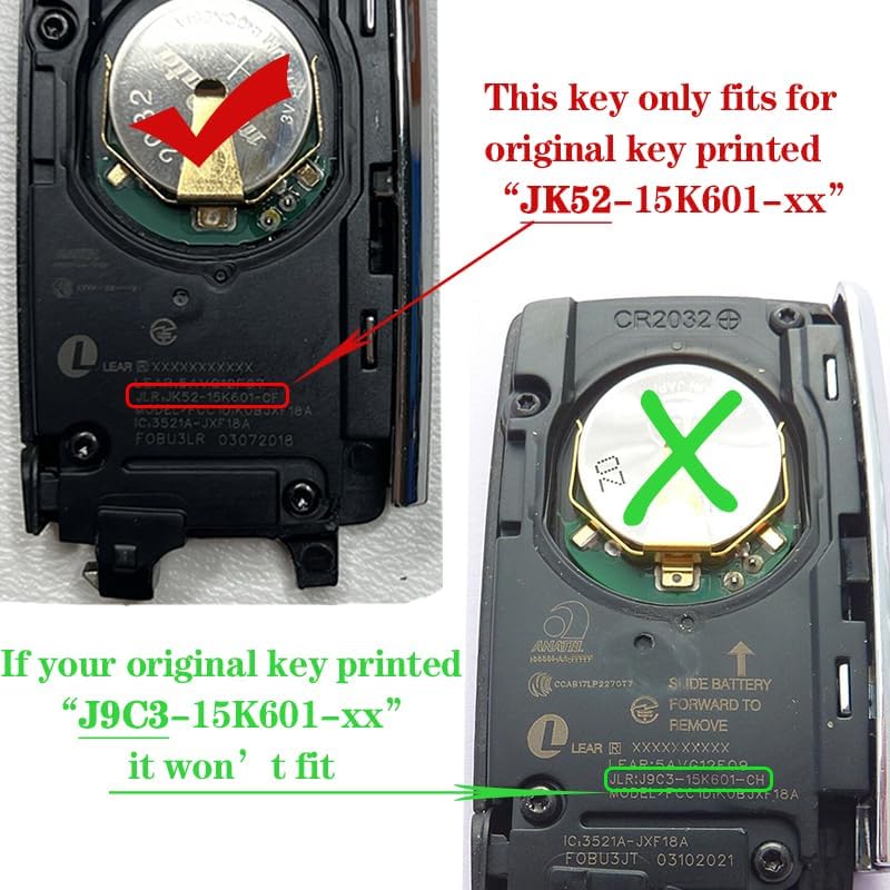 Keyecu for Land Rover Discovery Range Rover 2018 2019 2020 Replacement Remote Car Key Fob 315MHz 5 Buttons KOBJXF18A, Half Keyless,Non-intellegient - Image 4