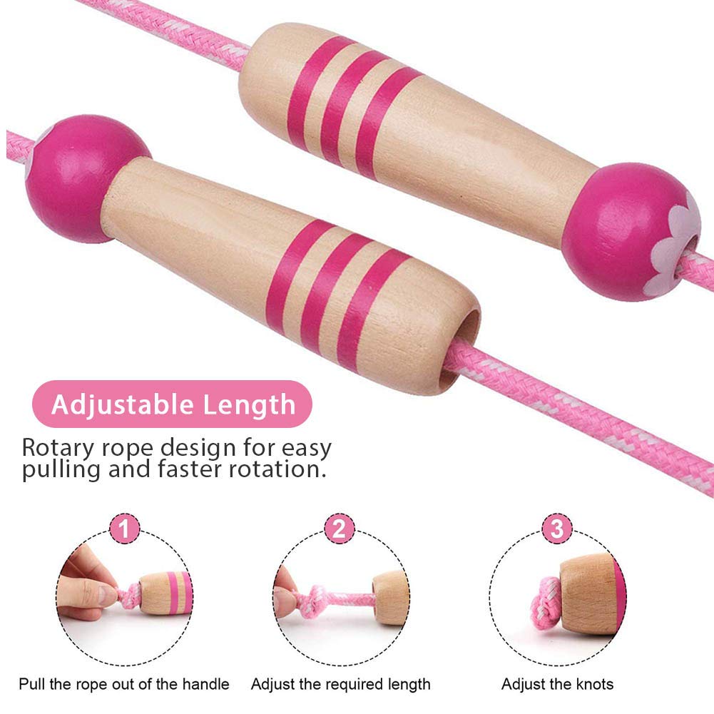 Corda Per Saltare Regolabile Bambini 2.6m - Cotone Con Manico In Legno, Per Ragazzi Dai 6 Anni - Foto 11