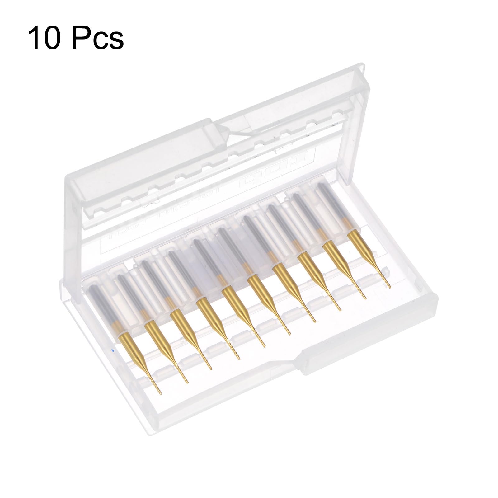 QUARKZMAN 10Pcs Fraises en Carbure de Tungstène Revêtu de Titane de 0,8 mm pour Gravure et Fraisage CNC Sur Machine PCB, Queue de 3,175 mm
