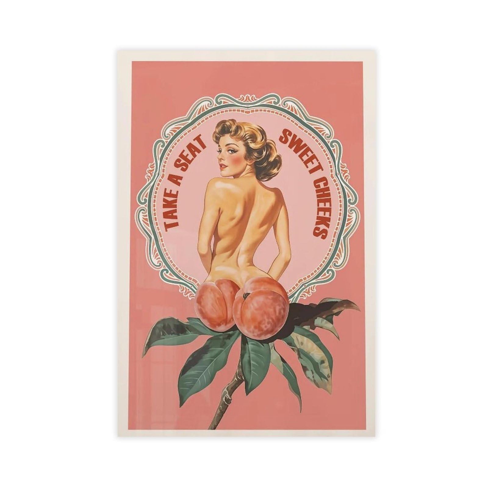 Oahfdf Take A Seat Sweet Cheeks Funny Toilet Canvas Poster Bedroom Decor Landscape Office Room Decor Gift 12X18inch(30X45cm)