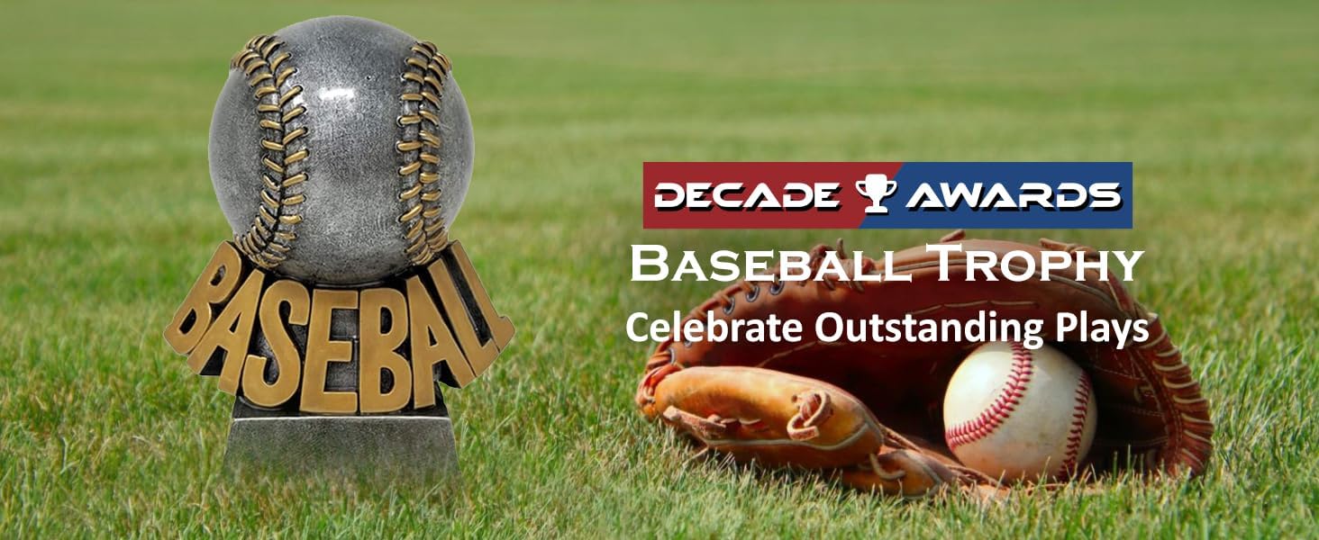 Decade Awards Baseball Trophy - Baseball Award for Team, Little League or Coach - Celebrate a Grand Slam - Engraved Plate on Request (5.5 Inch Tall)