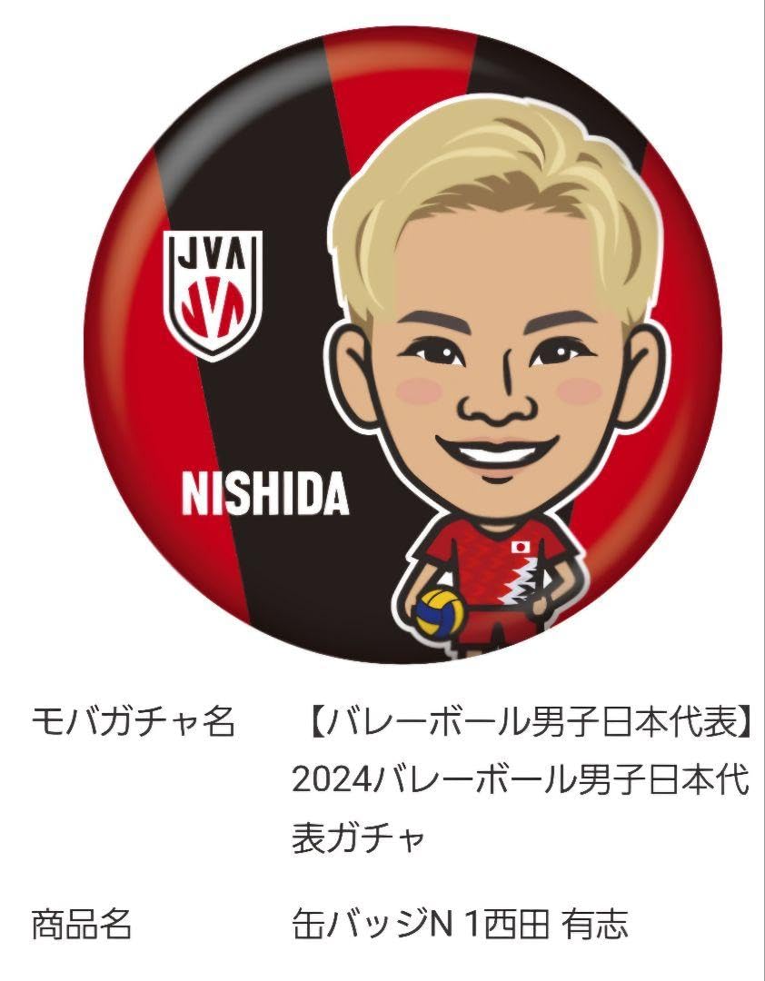 Amazon.co.jp: モバガチャ 男子バレー日本代表 缶バッチ 西田有志