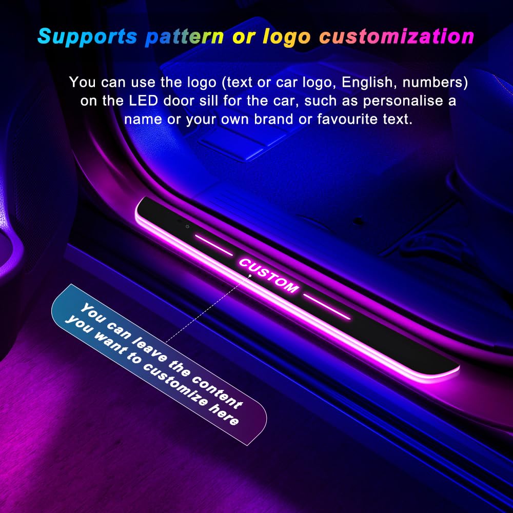Custom LED Door Sill Lights - Personalized Welcome Lights With 7 Colors & Magnetic Installation
