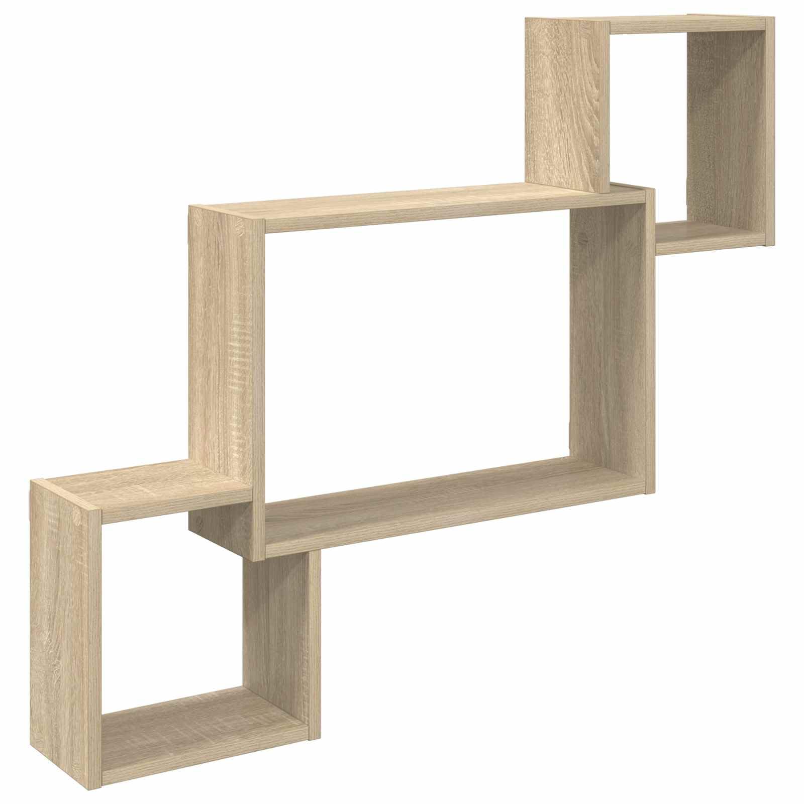 Wandregal Wandhalterung Braun aus Holzwerkstoff 91,5 x 15 x 76 cm rechteckig platzsparend mit viel Stauraum für Wohnzimmer Schlafzimmer Büro modern und robust