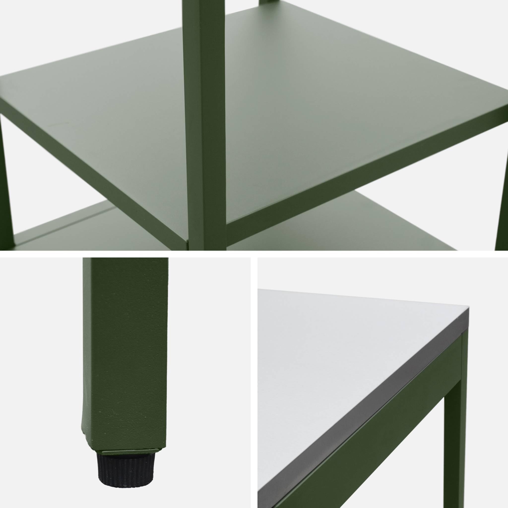 sweeek - Cuisine d'extérieure en acier vert avec 2 étagères L49cm