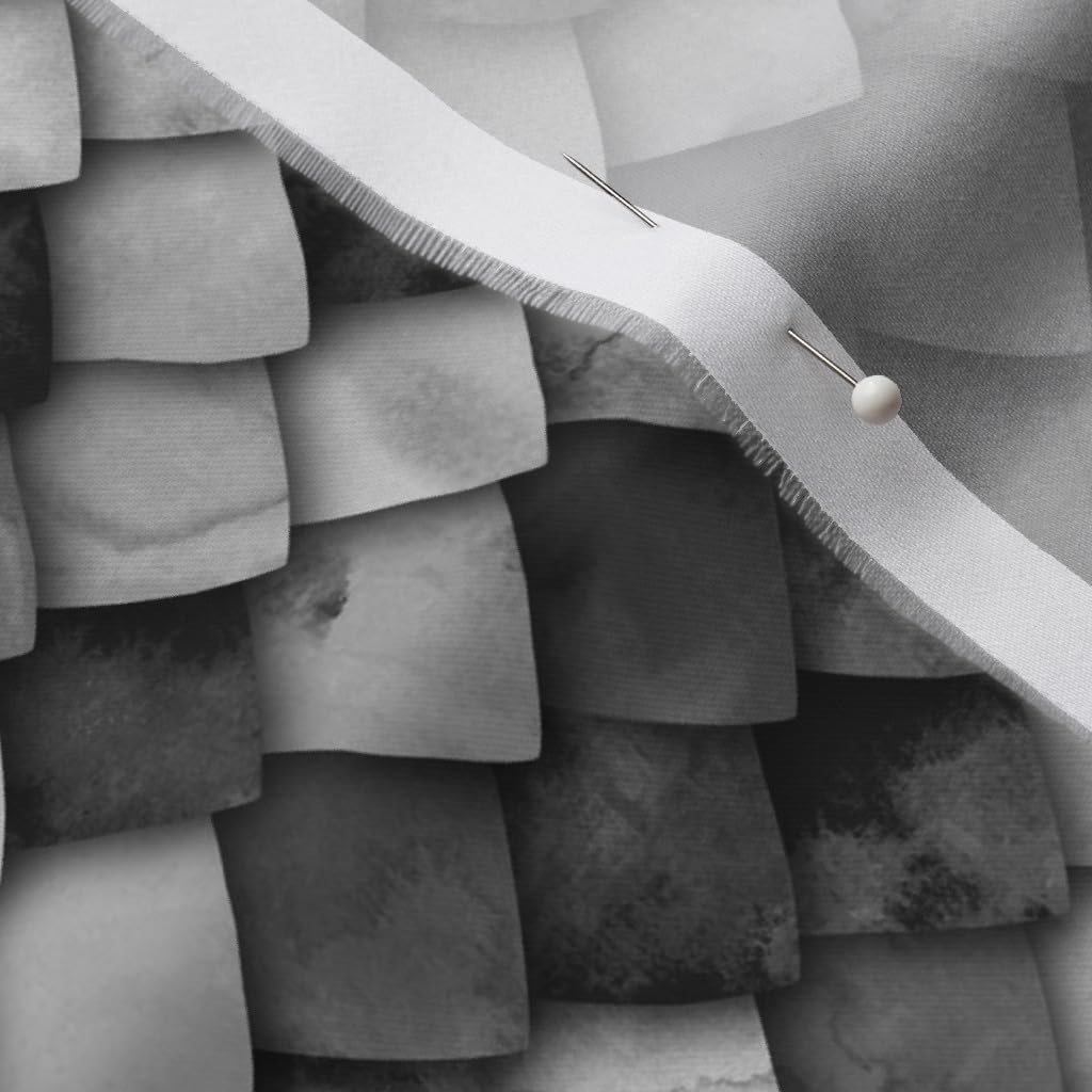 Spoonflower Fabric - Dragon Scales Monochrome Scale Trendy Costume Printed on Organic Cotton Sateen Fabric by The Yard - Sewing Quilting Apparel Home Decor