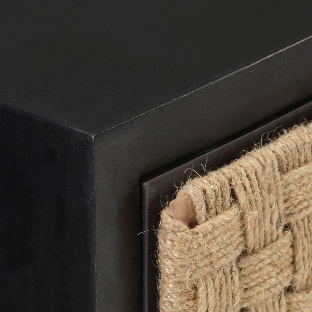 Buffet 60 x 35 x 70 cm en bois massif de mangue, commode, noir