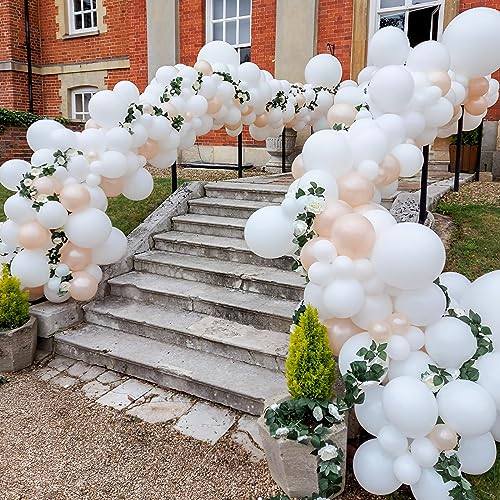Image of Voircoloria 110pcs White Balloons 12inch Matte White Latex Party Balloons for Wedding, Birthday, Graduation, Bridal Shower, Baby Shower, Bachelorette and Engagement Decorations
