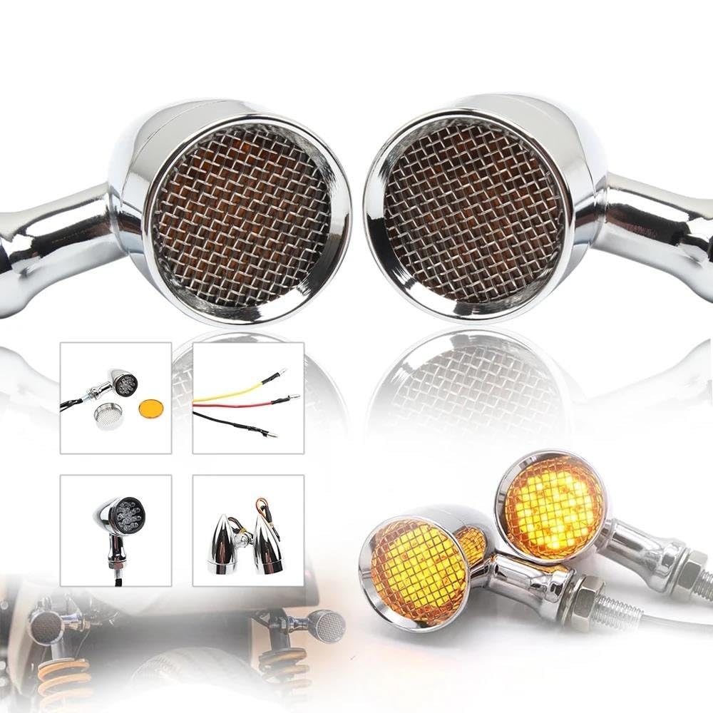 Para Kawasaki 12V Luz Intermitente Tipo Bala para Motocicleta De Seguridad Nocturna Universal De 2 Unidades Intermitentes