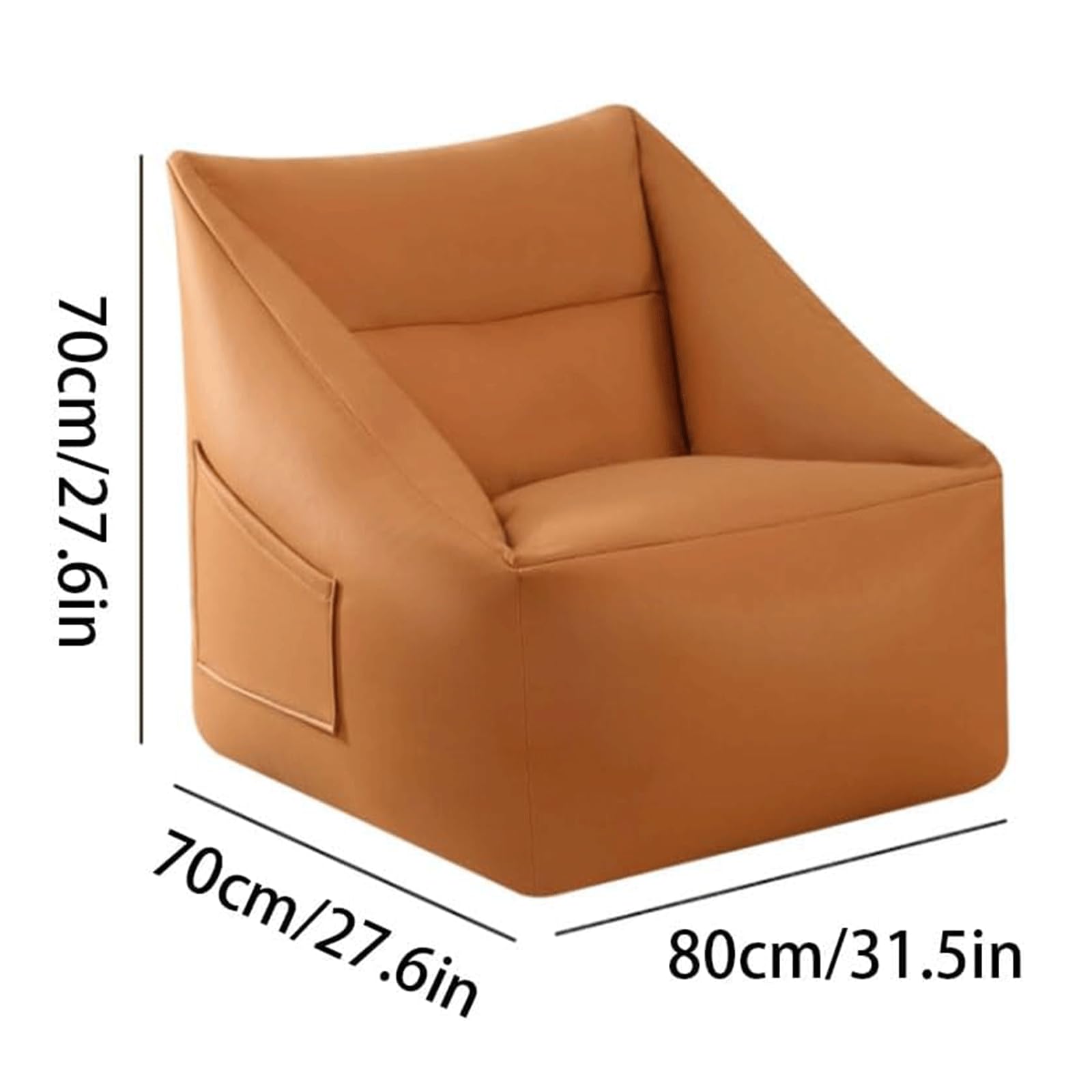 Foanbag, przenośna skórzana sofa z podłokietnikami kieszonkowymi, wygodne wielokolorowe siedzenia, idealne do salonu, pokoju gier i pokoju zabaw.