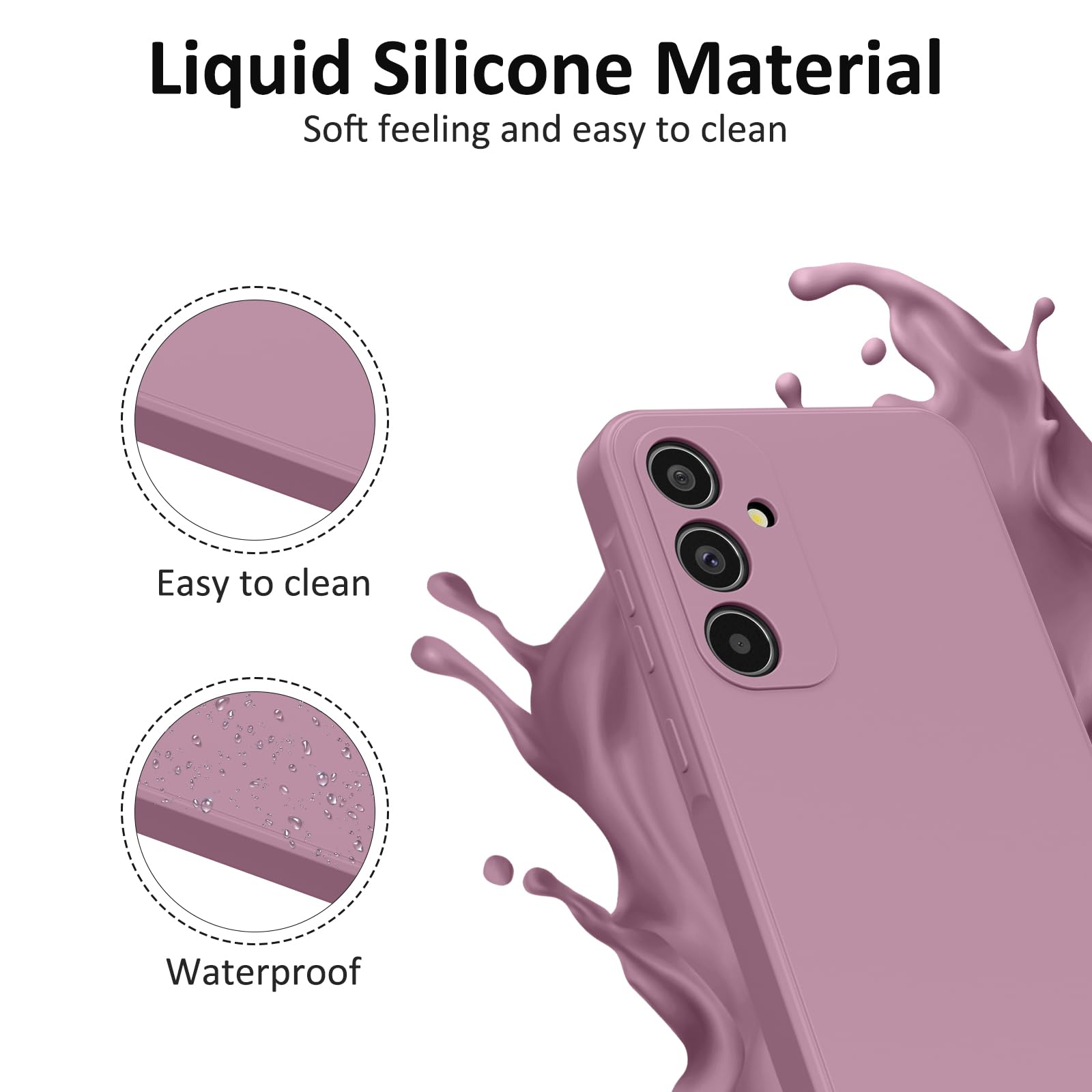Vancle Etui do Samsung Galaxy A35 5G z 2 x szkłem pancernym i smyczą – miękkie silikonowe etui na telefon komórkowy 6,6", odporne na uderzenia z wyściółką z mikrofibry do Samsung A35 5G Case
