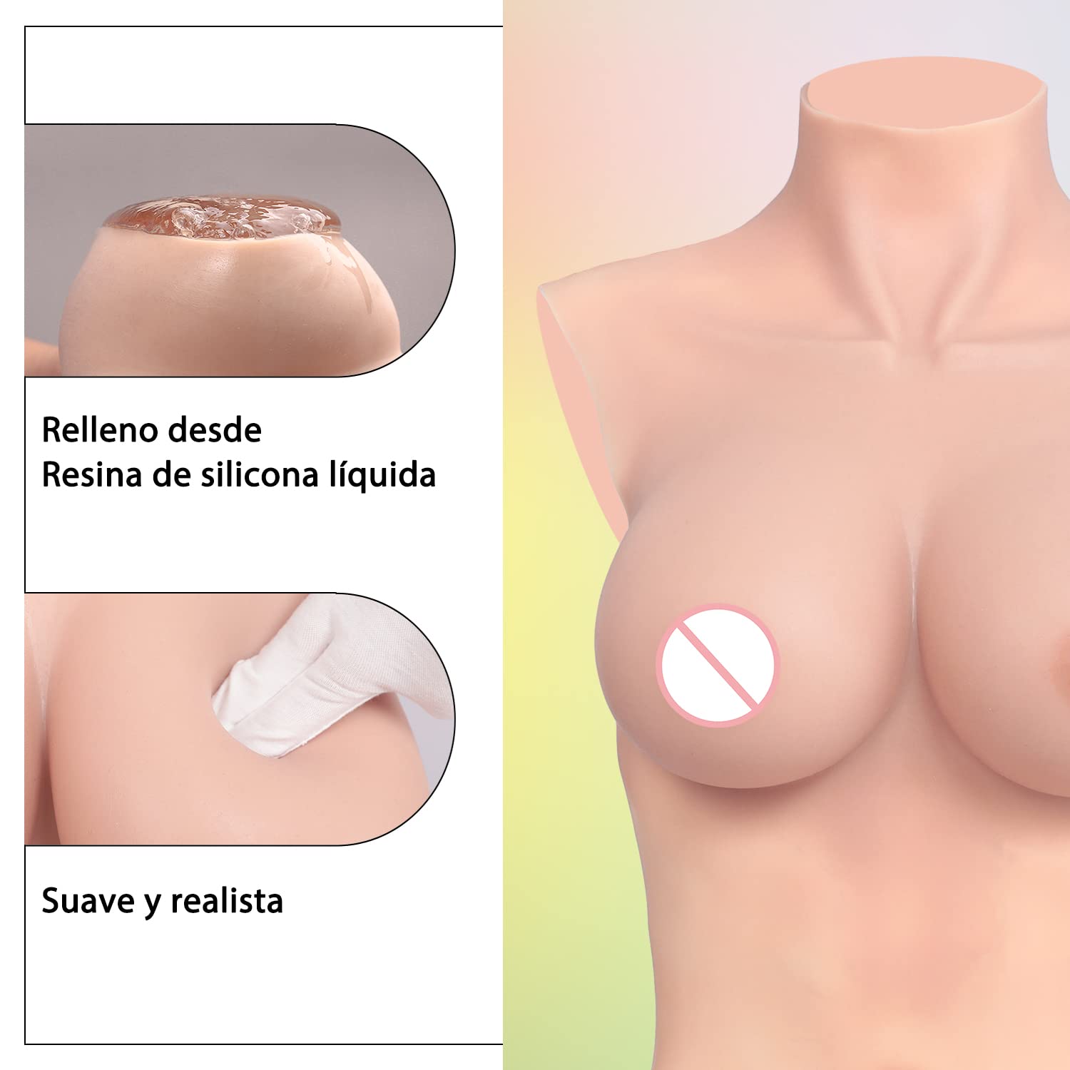 CYOMI Silicona Bodysuit Pechos de Silicona Pecho de Formas Travestis Tetasde Silicona Realistas Aplicable a Crossdresser Drag Queen Cosplay Mastectomía D Copas
