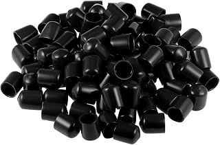 uxcell Rubber End Caps 14mm(9/16") ID Round End Cap Cover Black Screw Thread Protectors 100pcs