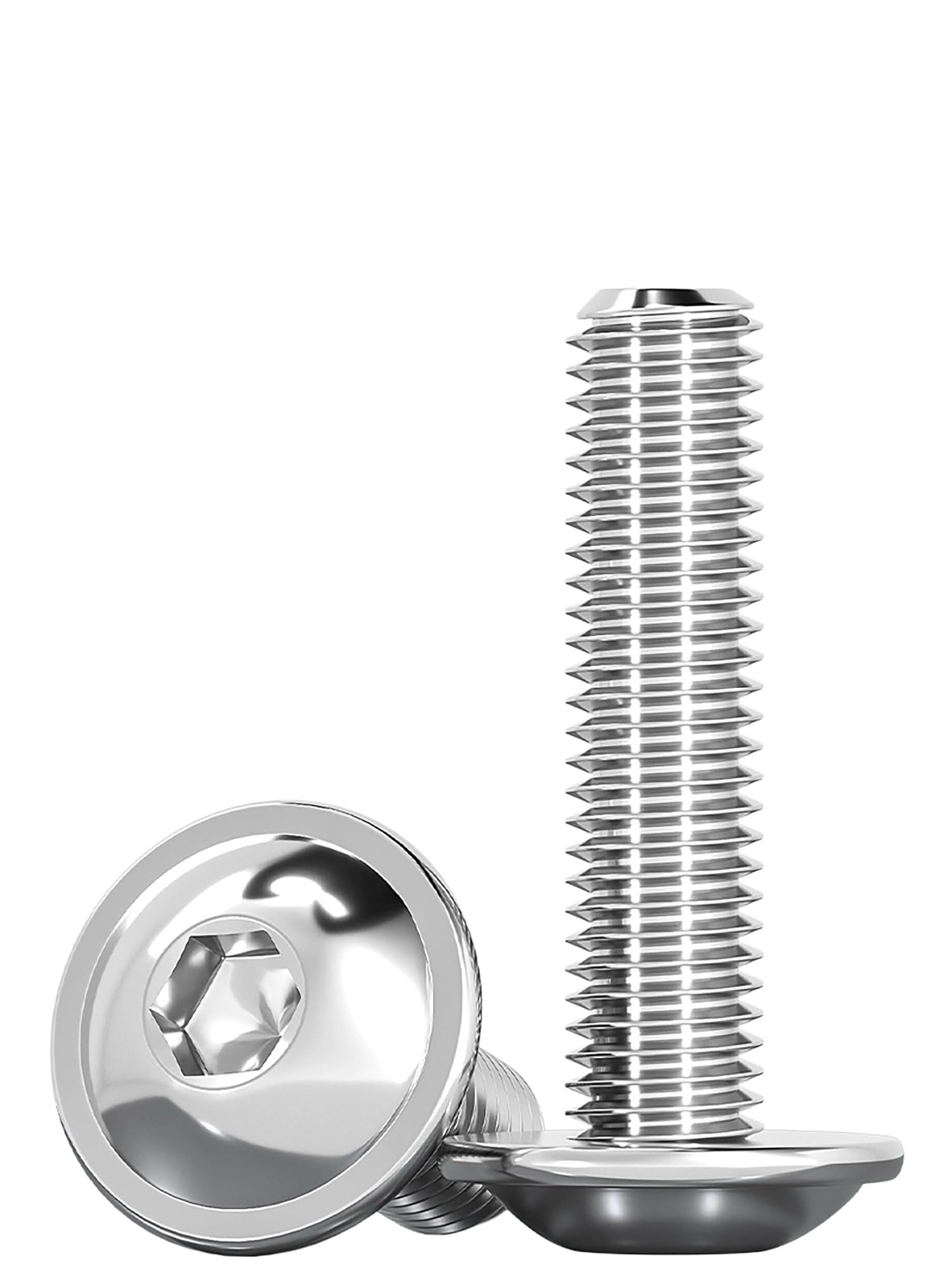 Humyu M6 Hex Bolts 30mm, M6 Flanged Button Head Bolts, 304 Stainless Steel Flanged Head Bolts, Fully Threaded Fasteners, Allen Socket Drive, for Repairs and DIY Crafts (Pack of 20)