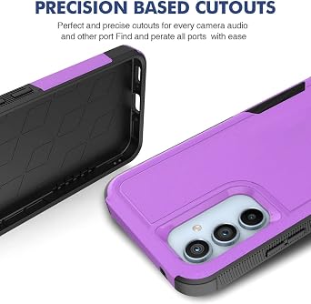 Jeylly Case for Samsung Galaxy A54 5G 6.4 inch, Dual Layer Shockproof Protective Bumper, Anti Scratch Hard PC Non Slip Back Soft Bumper Full Body Protective Cute Cover for Galaxy A54 5G, Purple