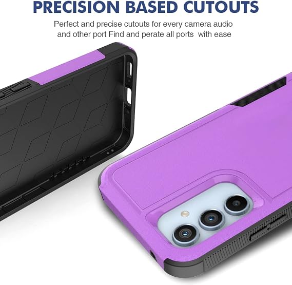 Jeylly Case for Samsung Galaxy A54 5G 6.4 inch, Dual Layer Shockproof Protective Bumper, Anti Scratch Hard PC Non Slip Back Soft Bumper Full Body Protective Cute Cover for Galaxy A54 5G, Purple