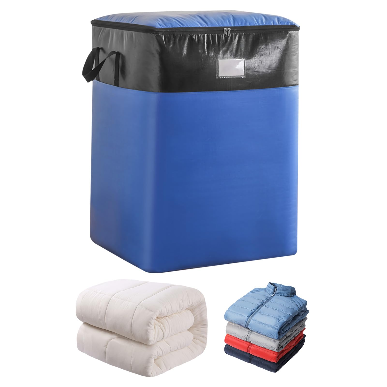 Large moving storage bags, heavy duty and durable, for clothes, with zips and carry handles, plastic containers, mattress bags for moving and college essentials
