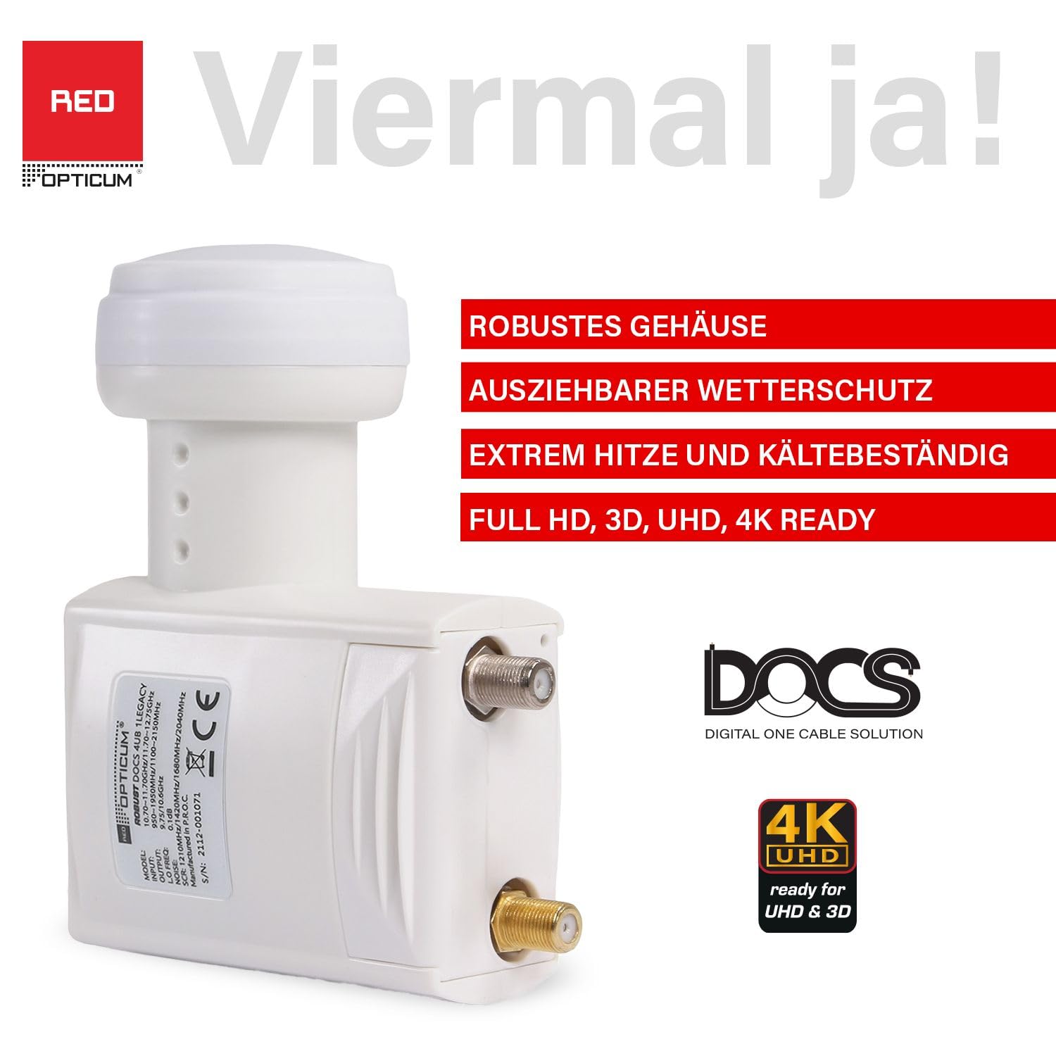 LNB Universale 1 Uscita 1 Loop Per 2° LNB DEK 120 - Foto 2