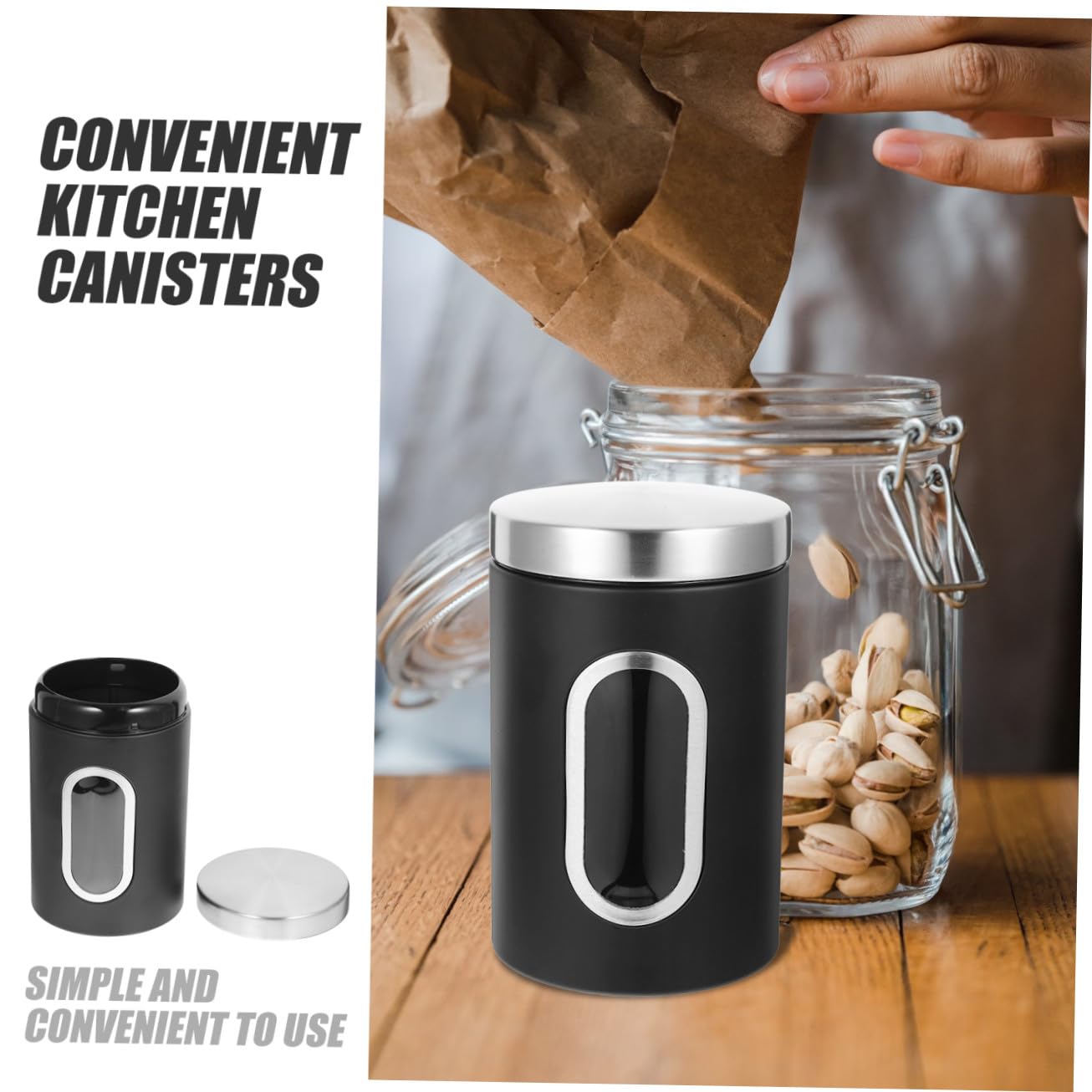 Toyvian 3stücke Luftdicht Verschlossen für Küche Metallbehälter für Kaffee Aufbewahrungsbehälter für Kaffeebohnen Zucker und Teedosen Vorratsbehälter für Trockenfrüchte