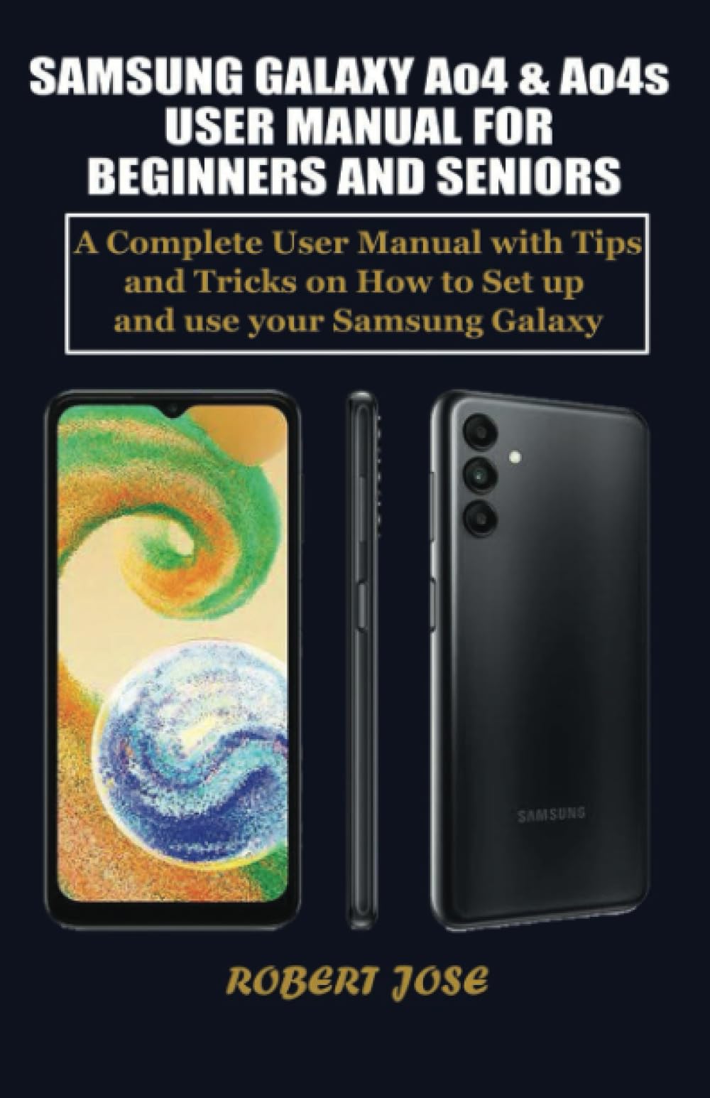 Front cover of the Samsung Galaxy A04 & A04s User Manual book