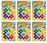 JA-RU Twist-E Beads Fidget Puzzle Chain (6 Pack) – Rainbow Fidget Beads Toy for Kids, Stress Relief Toy, Sensory Bin Items, Party Favors, Classroom Prizes & Goodie Bag Stuffers. 4813-6s