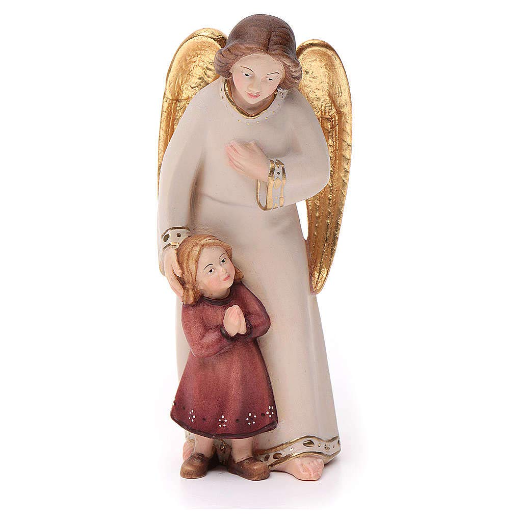 Holyart Anioły: Anioł Stróż z dziewczynką styl nowoczesny drew, 12 cm (4.73 inc.)